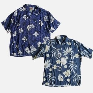 Hawaiian Shirt Bundle Mens XL Vintage Alexander Lloyd Floral Pineapple Button Up